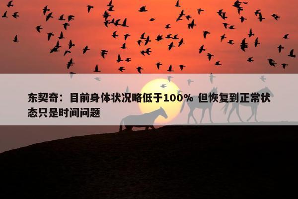 东契奇：目前身体状况略低于100% 但恢复到正常状态只是时间问题