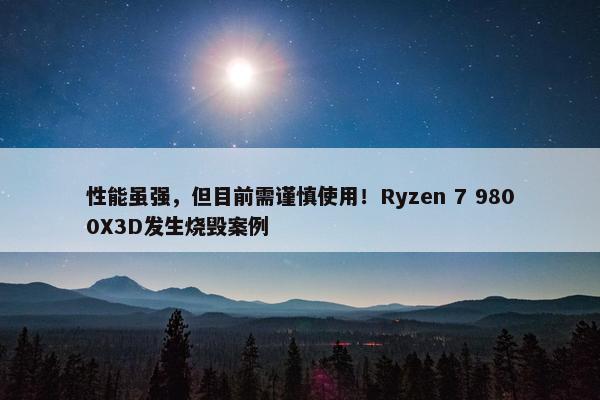 性能虽强，但目前需谨慎使用！Ryzen 7 9800X3D发生烧毁案例