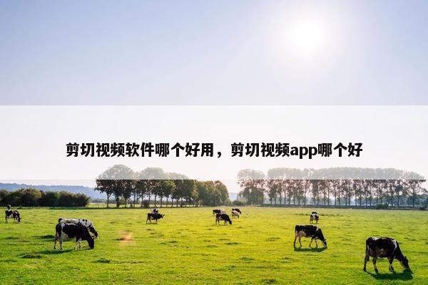 剪切视频软件哪个好用，剪切视频app哪个好