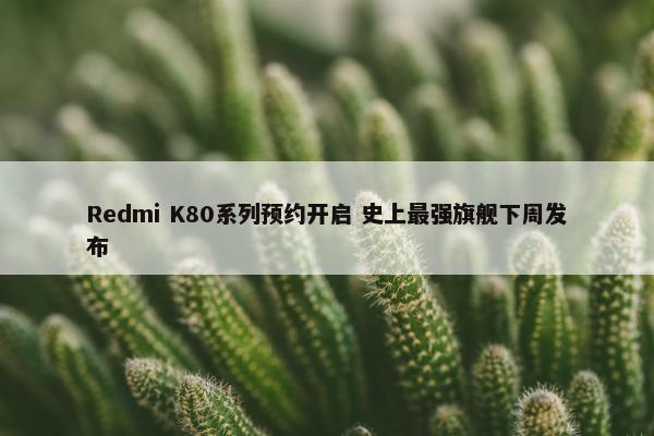 Redmi K80系列预约开启 史上最强旗舰下周发布