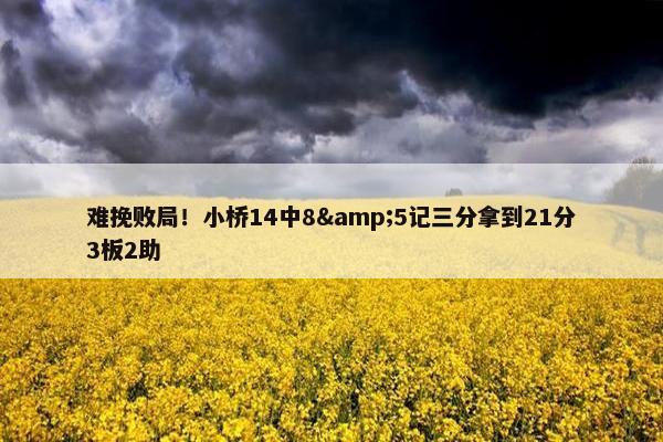 难挽败局！小桥14中8&5记三分拿到21分3板2助