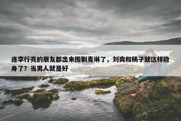 连李行亮的朋友都出来围剿麦琳了，刘爽和杨子就这样隐身了？当男人就是好