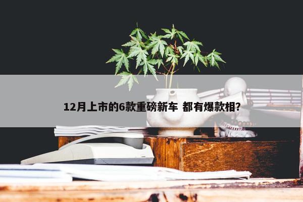 12月上市的6款重磅新车 都有爆款相？