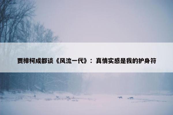 贾樟柯成都谈《风流一代》：真情实感是我的护身符