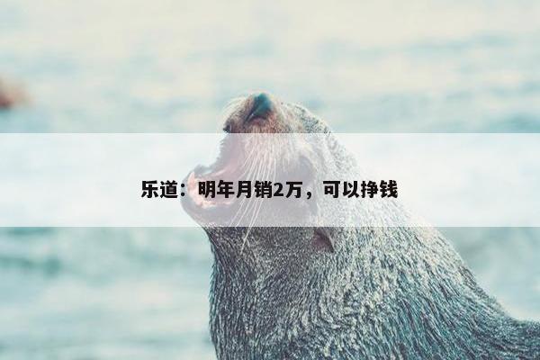 乐道：明年月销2万，可以挣钱