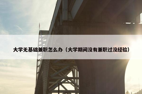 大学无基础兼职怎么办（大学期间没有兼职过没经验）