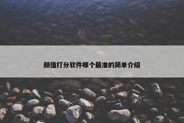 颜值打分软件哪个最准的简单介绍