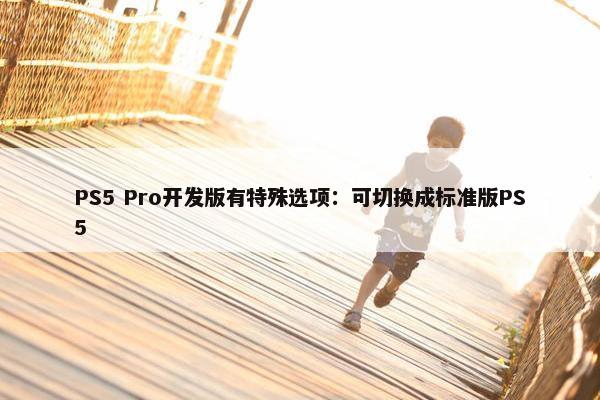 PS5 Pro开发版有特殊选项：可切换成标准版PS5