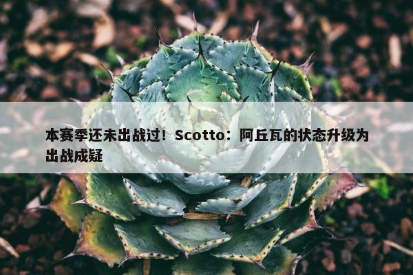 本赛季还未出战过！Scotto：阿丘瓦的状态升级为出战成疑