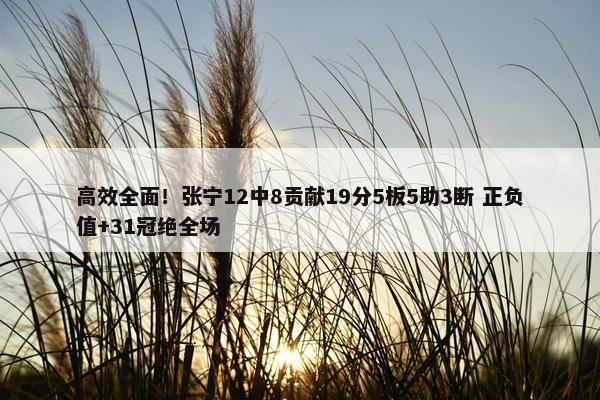 高效全面！张宁12中8贡献19分5板5助3断 正负值+31冠绝全场