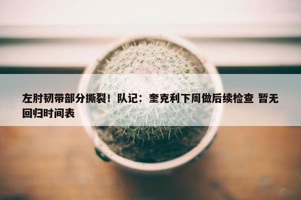 左肘韧带部分撕裂！队记：奎克利下周做后续检查 暂无回归时间表