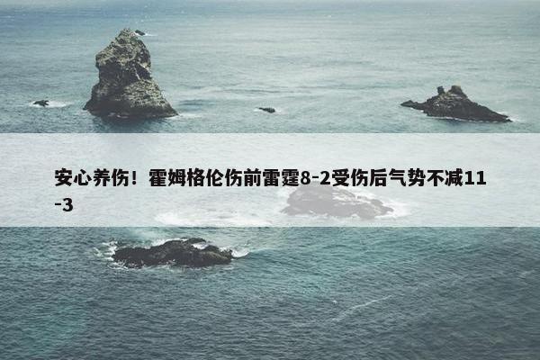 安心养伤！霍姆格伦伤前雷霆8-2受伤后气势不减11-3