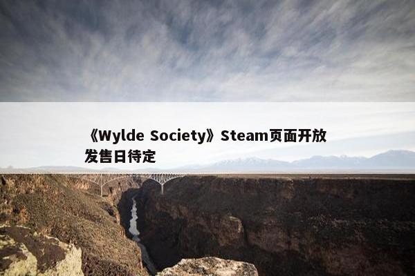 《Wylde Society》Steam页面开放 发售日待定