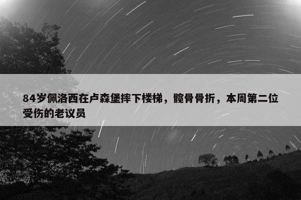 84岁佩洛西在卢森堡摔下楼梯，髋骨骨折，本周第二位受伤的老议员