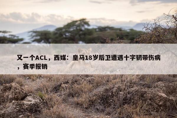 又一个ACL，西媒：皇马18岁后卫遭遇十字韧带伤病，赛季报销