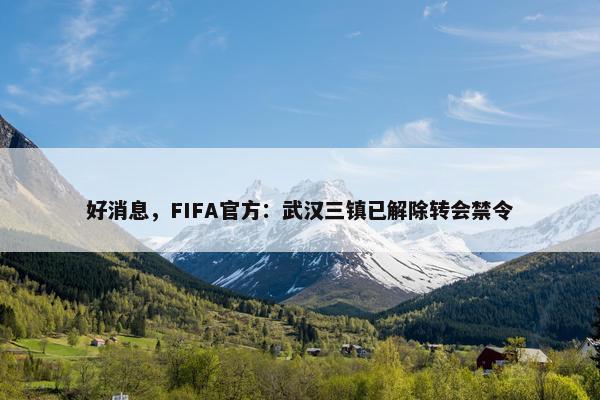 好消息，FIFA官方：武汉三镇已解除转会禁令