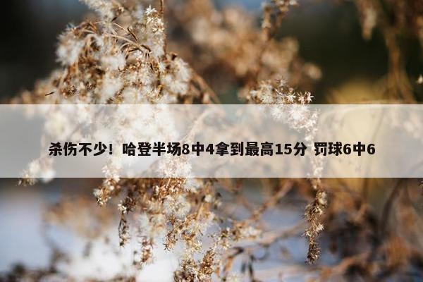 杀伤不少！哈登半场8中4拿到最高15分 罚球6中6