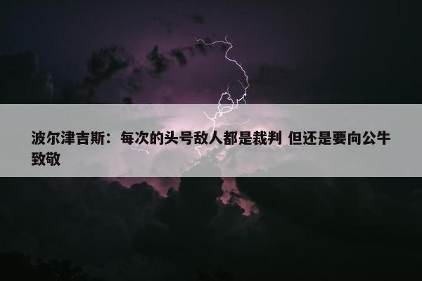 波尔津吉斯：每次的头号敌人都是裁判 但还是要向公牛致敬