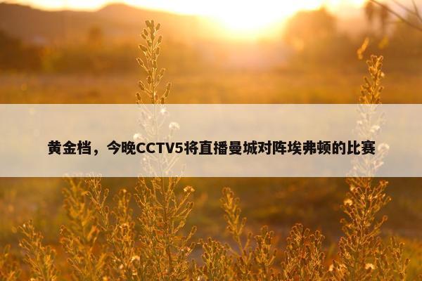 黄金档，今晚CCTV5将直播曼城对阵埃弗顿的比赛