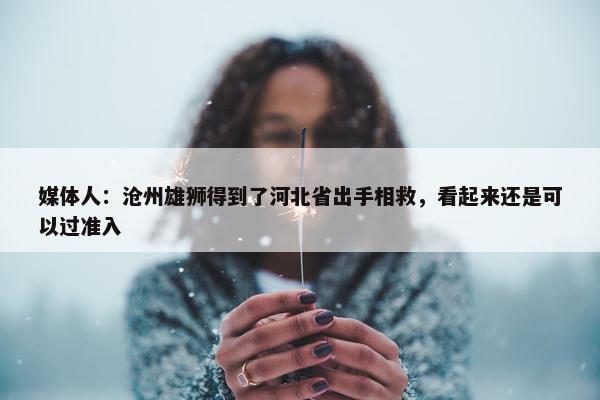 媒体人：沧州雄狮得到了河北省出手相救，看起来还是可以过准入