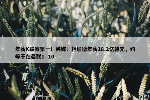 年薪K联赛第一！韩媒：林加德年薪18.2亿韩元，约等于在曼联1_10