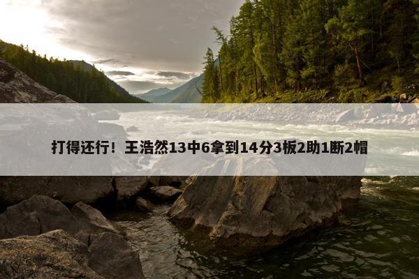 打得还行！王浩然13中6拿到14分3板2助1断2帽