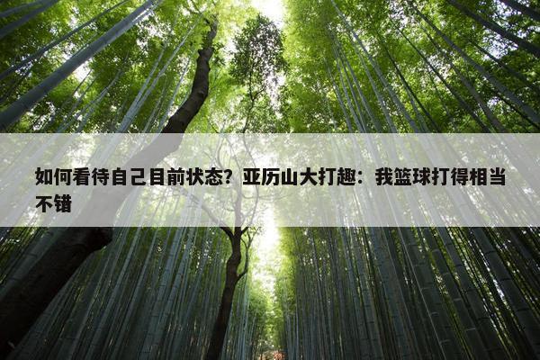 如何看待自己目前状态？亚历山大打趣：我篮球打得相当不错