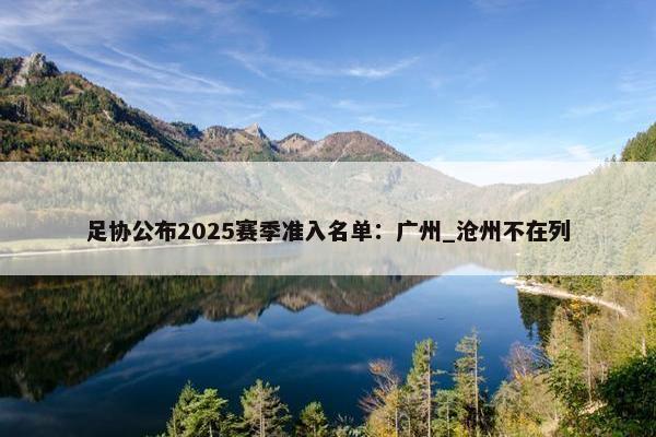 足协公布2025赛季准入名单：广州_沧州不在列